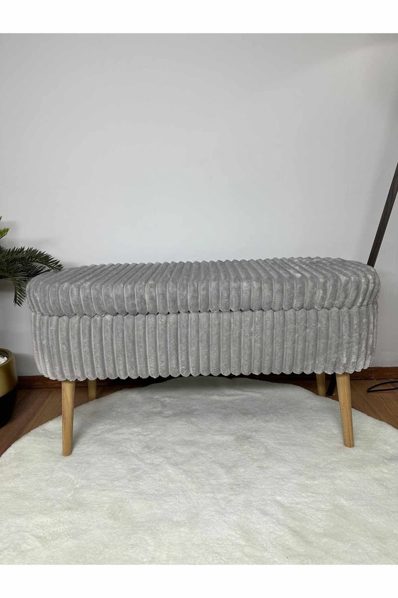 Pouffe with Storage Atelier Del Sofa Toscano Grey - Møbler - Senger - Sengetilbehør - Oppbevaring til senger