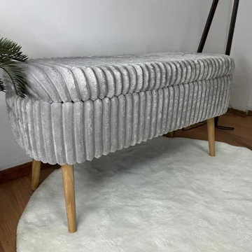 Pouffe with Storage Atelier Del Sofa Toscano Grey - Møbler - Senger - Sengetilbehør - Oppbevaring til senger