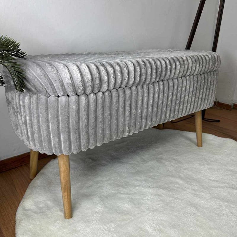 Pouffe with Storage Atelier Del Sofa Toscano Grey - Møbler - Senger - Sengetilbehør - Oppbevaring til senger