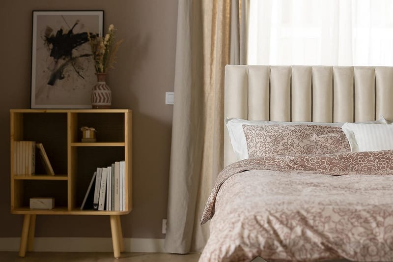Rakel Sengegavl 140cm - Beige/Fløyel - Møbler - Senger - Sengetilbehør - Sengegavl