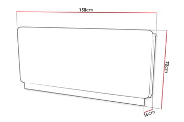 Rauk Sengegavl 150 cm - Grå/Hvit - Møbler - Senger - Sengetilbehør - Sengegavl