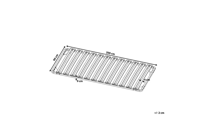 Basic Ribbebunn 90|200 Cm - Hvit|Svart - Møbler - Senger - Sengetilbehør - Ribbebunn