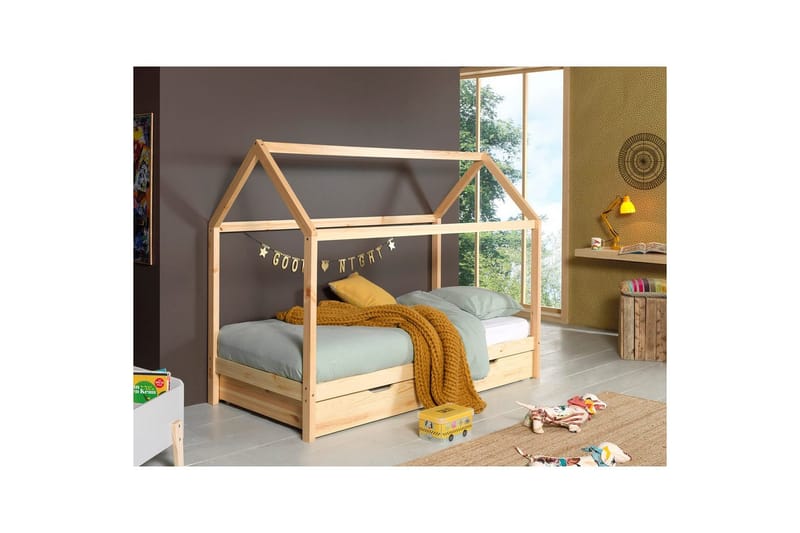 Seng med skuff Dallas 90x200 cm Antrasitt - Antrasitt - Møbler - Senger - Sengetilbehør - Oppbevaring til senger