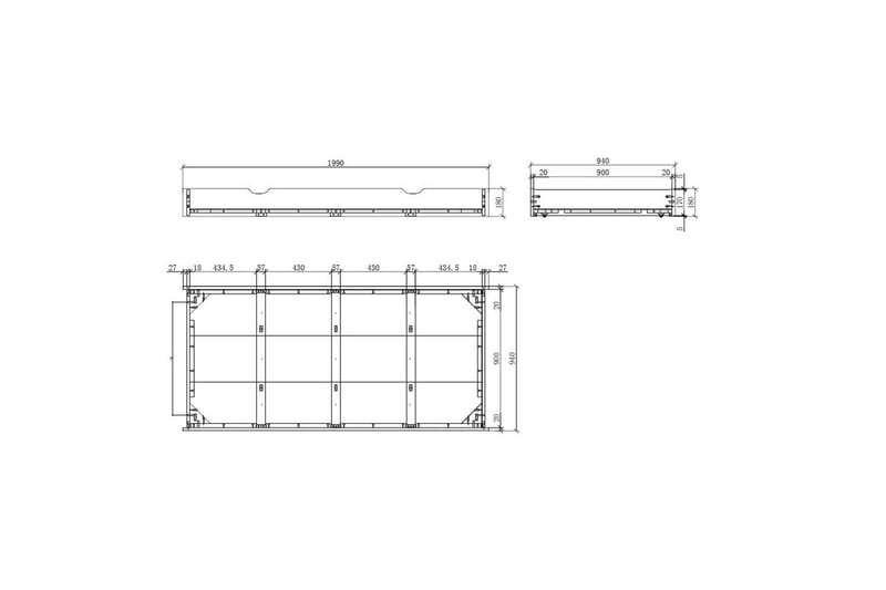 Seng med skuff Erik - Møbler - Senger - Sengetilbehør - Oppbevaring til senger