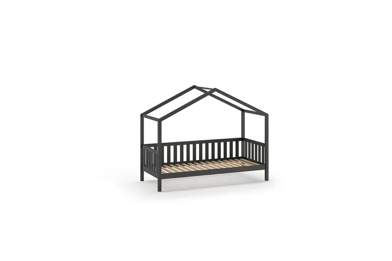 Seng med Skuff og Gjerde Dallas 90x200 cm Antrasitt, Antrasitt