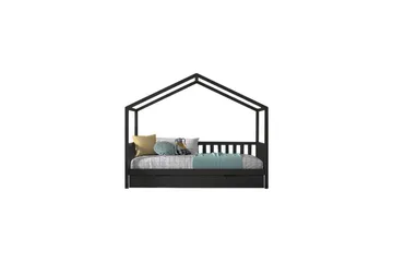 Seng med Skuff og Gjerde Dallas 90x200 cm Antrasitt - Antrasitt - Møbler - Senger - Sengetilbehør - Oppbevaring til senger