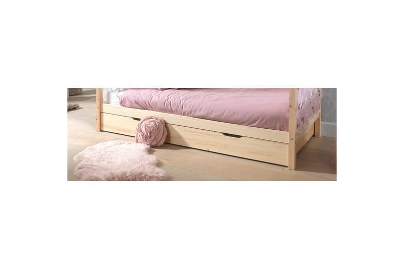 Seng uten gjerde og tekstilsett skuff Dallas 90x200 cm Naturlig - Naturlig - Møbler - Senger - Sengetilbehør - Oppbevaring til senger