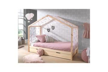 Seng uten gjerde og tekstilsett skuff Dallas 90x200 cm Naturlig - Naturlig - Møbler - Senger - Sengetilbehør - Oppbevaring til senger