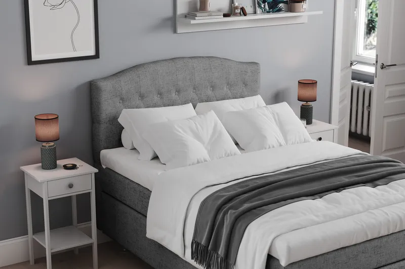 Belda Sengegavl 140 cm Buet - Grå - Møbler - Senger - Sengetilbehør - Sengegavl