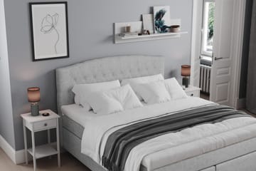 Belda Sengegavl 180 cm Buet - Lysegrå - Møbler - Senger - Sengetilbehør - Sengegavl