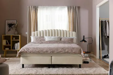 Davia Sengegavl Fløyel 140 cm - Beige / Lys - Møbler - Senger - Sengetilbehør - Sengegavl