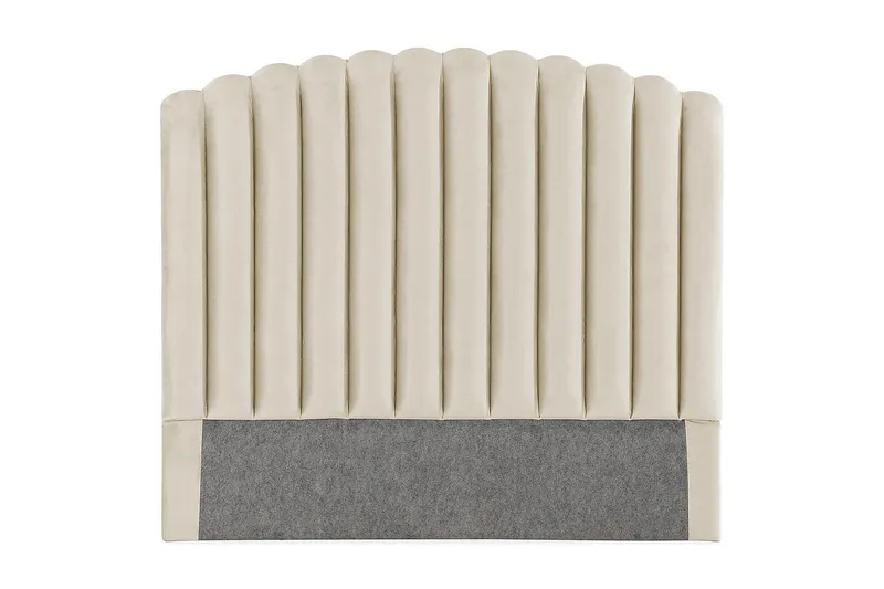 Davia Sengegavl Fløyel 140 cm, Beige / Lys
