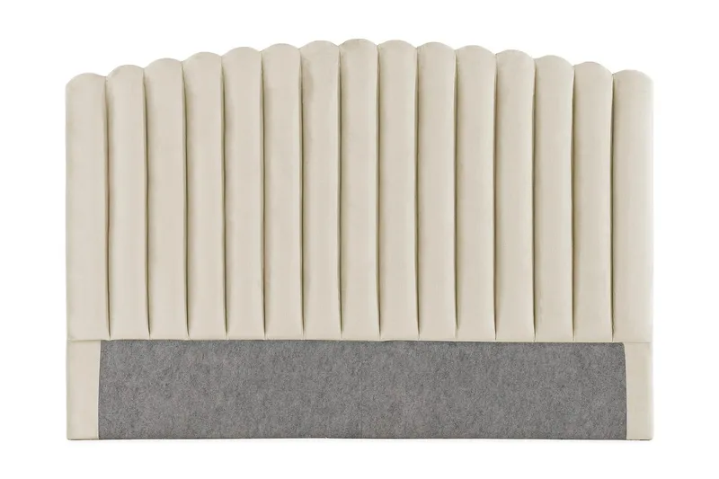 Davia Sengegavl Fløyel 160 cm, Beige