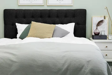 Diamant Sengegavl Lucky 160 cm - Svart/Grå - Møbler - Senger - Sengetilbehør - Sengegavl