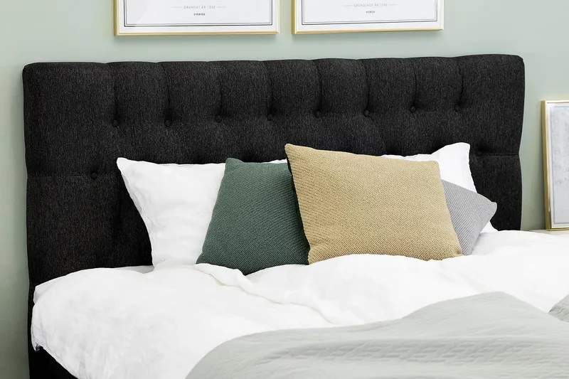 Diamant Sengegavl Lucky 160 cm - Svart|Grå - Møbler - Senger - Sengetilbehør - Sengegavl