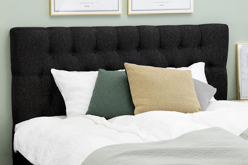 Diamant Sengegavl Lucky 160 cm - Svart/Grå - Møbler - Senger - Sengetilbehør - Sengegavl