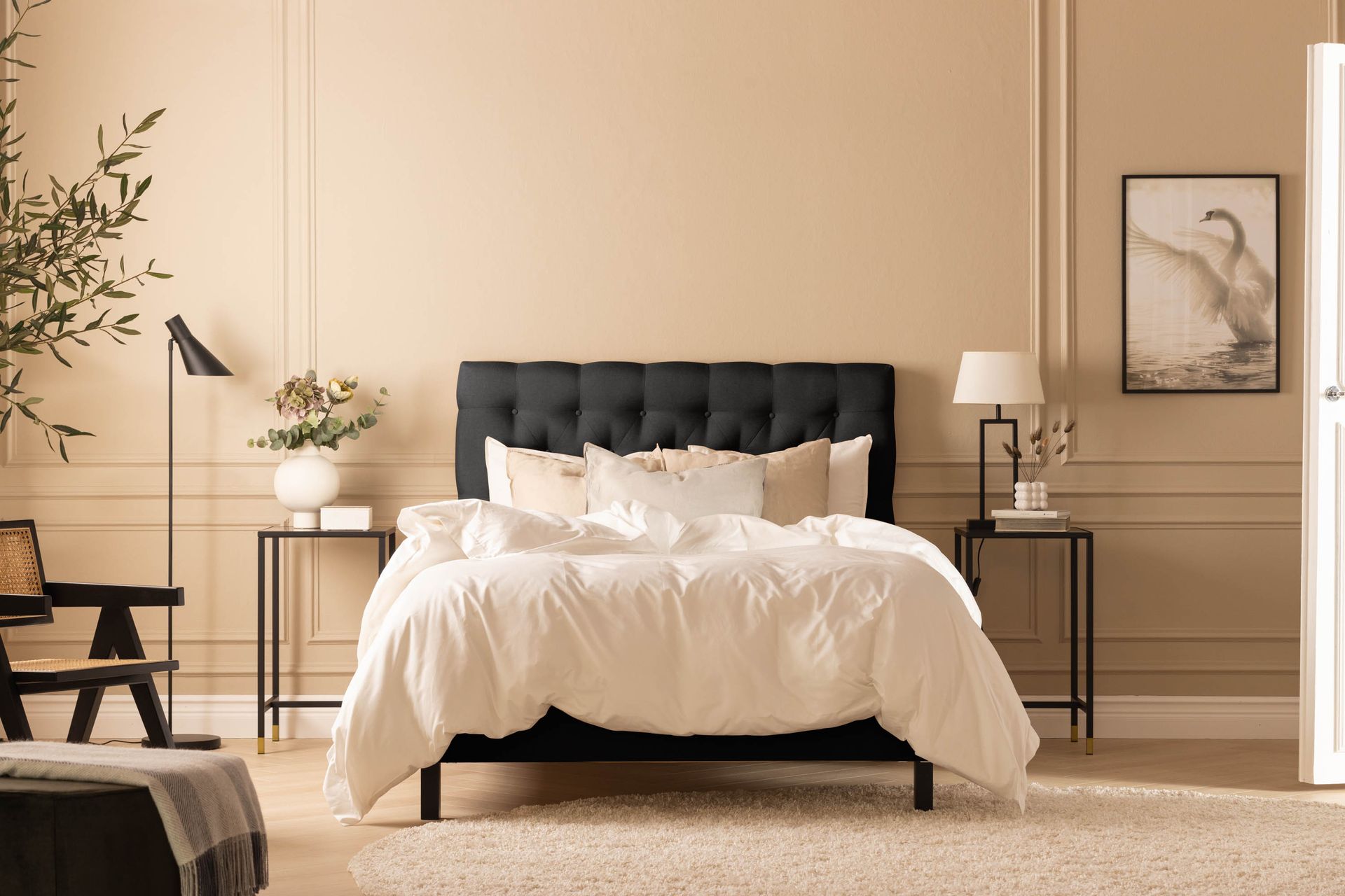 Dypheftet gavl Nayaka 140 - Svart - Møbler - Senger - Sengetilbehør - Sengegavl