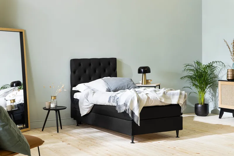 Ella Sengegavl Dypheftet 90cm - Svart - Møbler - Senger - Sengetilbehør - Sengegavl