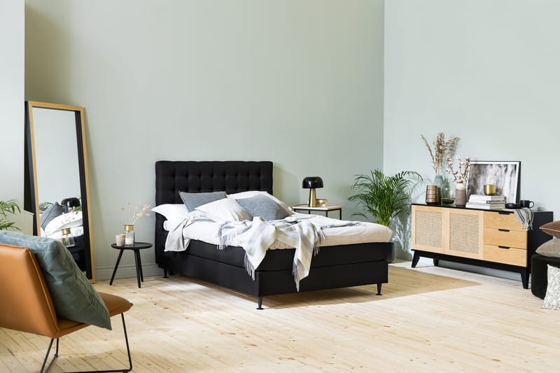 Ella Sengegavl Rutete 120cm - Svart - Møbler - Senger - Sengetilbehør - Sengegavl