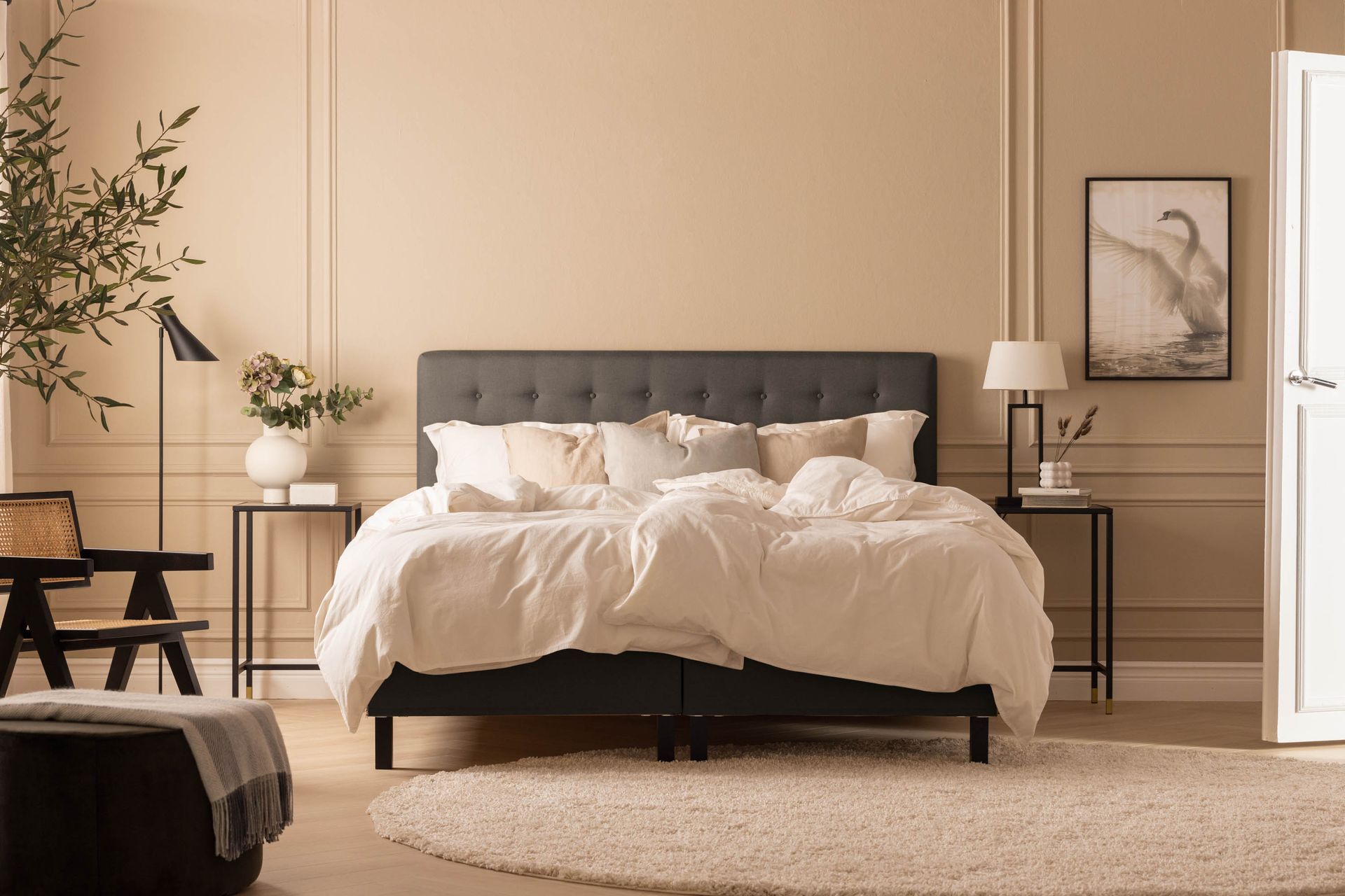 Glatt gavl Nayaka 180 - Mørkegrå - Møbler - Senger - Sengetilbehør - Sengegavl