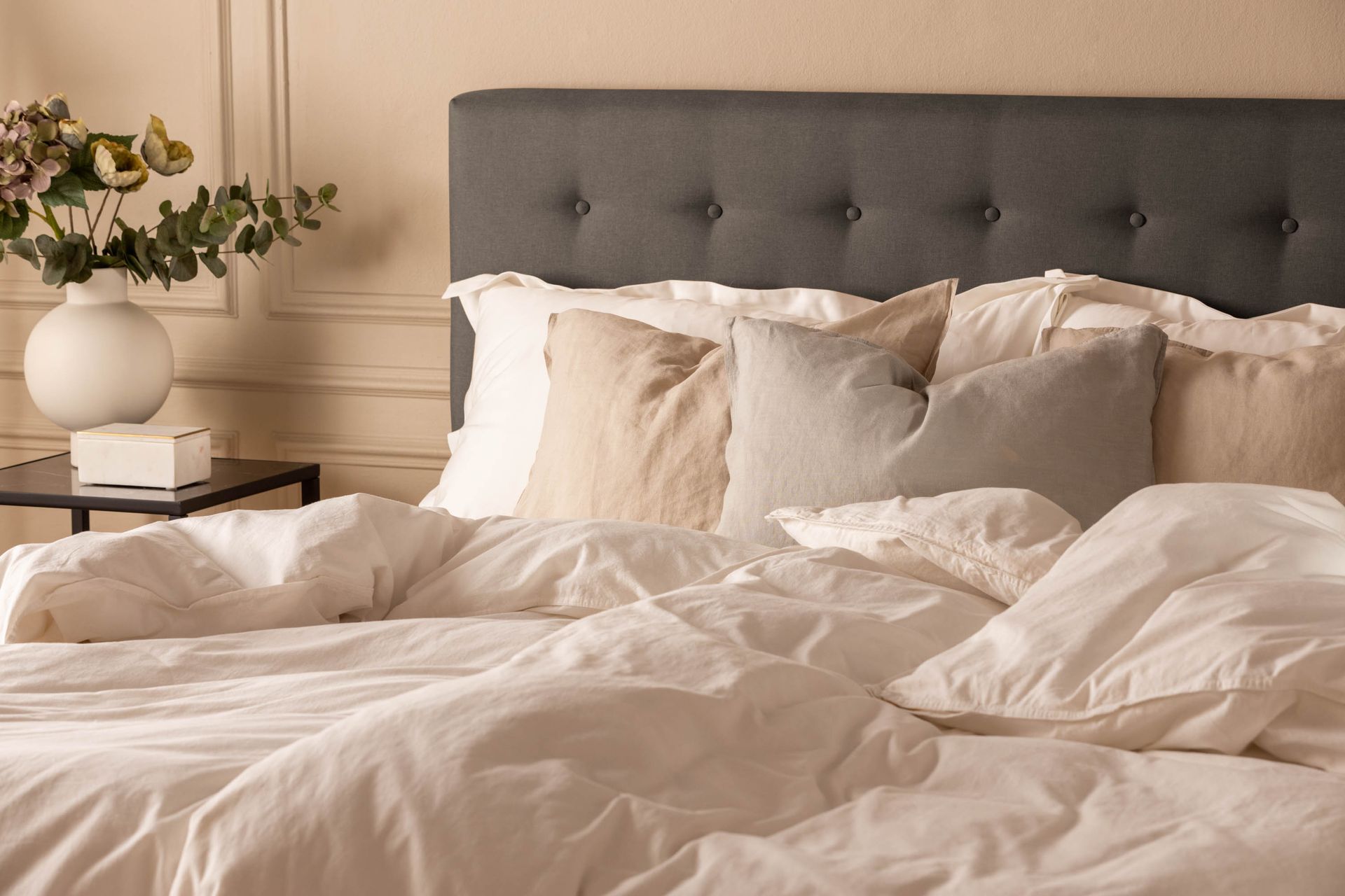 Glatt gavl Nayaka 180 - Mørkegrå - Møbler - Senger - Sengetilbehør - Sengegavl