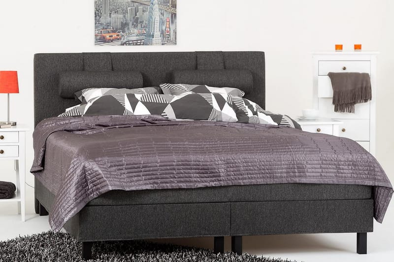Glatt Sengegavl Lucky 150 cm - Svart/Grå - Møbler - Senger - Sengetilbehør - Sengegavl