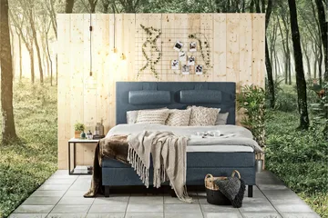 Glatt Sengegavl Lucky 160 cm - Mørkeblå - Møbler - Senger - Sengetilbehør - Sengegavl