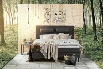 Glatt Sengegavl Lucky 180 cm - Svart|Grå - Møbler - Senger - Sengetilbehør - Sengegavl