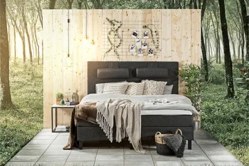 Glatt Sengegavl Lucky 180 cm - Svart/Grå - Møbler - Senger - Sengetilbehør - Sengegavl