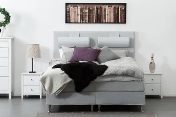 Glatt Sengegavl Meja 180 Lysegrå - Lysegrå - Møbler - Senger - Sengetilbehør - Sengegavl