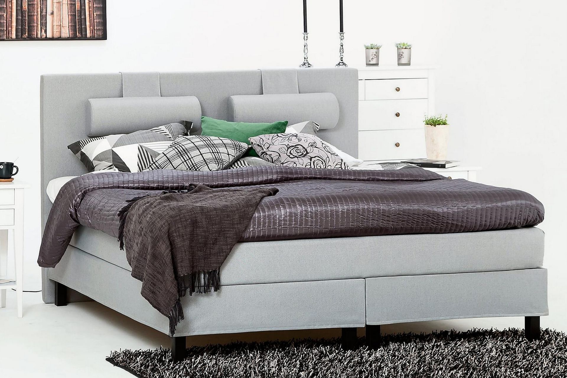 Glatt Sengegavl Olivia 150 cm - Mellangrå - Møbler - Senger - Sengetilbehør - Sengegavl