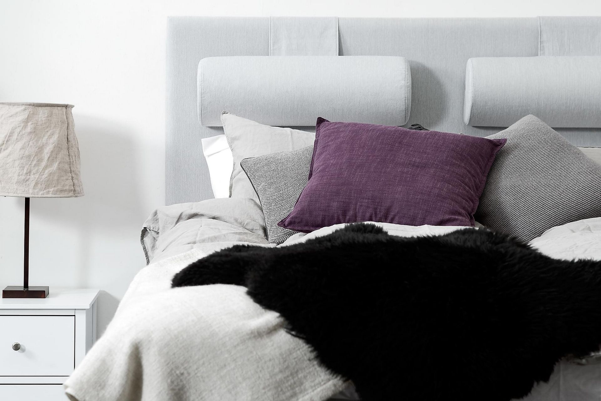 Glatt Sengegavl Sofia 180 Lysegrå - Lysegrå - Møbler - Senger - Sengetilbehør - Sengegavl