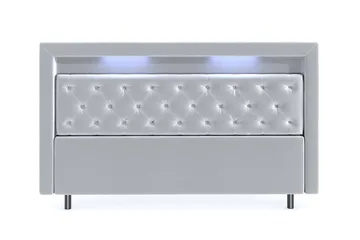 Hilton Velvet LED Gavl 200 - Lysegrå - Møbler - Senger - Sengetilbehør - Sengegavl