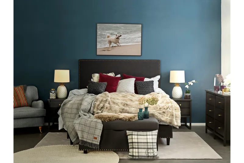 Jolie Sengegavl 185x120 cm Lav - Svart - Møbler - Senger - Sengetilbehør - Sengegavl