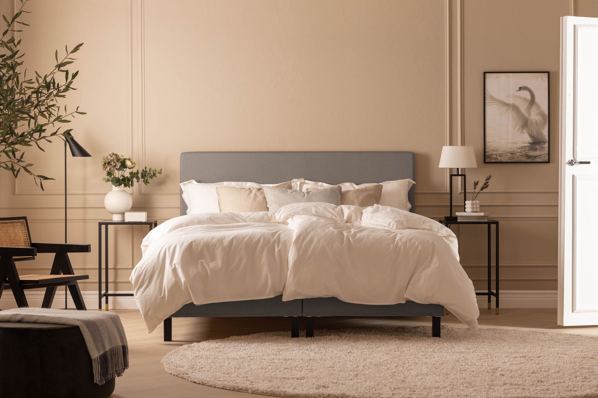 Knappet gavl Nayaka 90 - Grå - Møbler - Senger - Sengetilbehør - Sengegavl