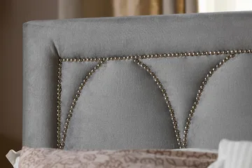 Leva Sengegavl 120 cm - Lysgrå/Fløyel - Møbler - Senger - Sengetilbehør - Sengegavl