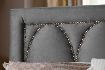 Leva Sengegavl 120 cm - Mørkgrå/Fløyel - Møbler - Senger - Sengetilbehør - Sengegavl