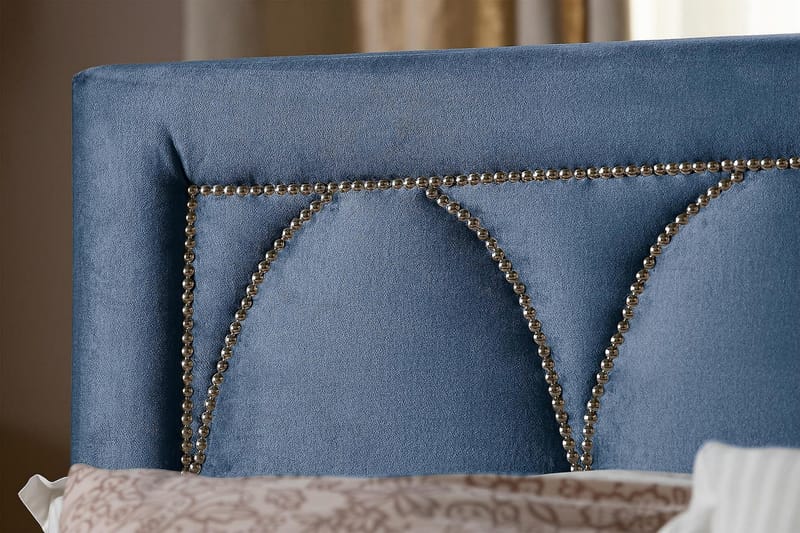 Leva Sengegavl 180cm - Mørkblå/Fløyel - Møbler - Senger - Sengetilbehør - Sengegavl