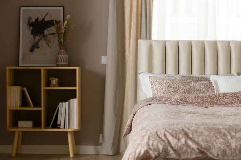 Rakel Sengegavl 120cm - Beige/Fløyel - Møbler - Senger - Sengetilbehør - Sengegavl