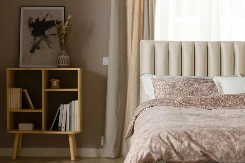 Rakel Sengegavl 120cm - Beige/Fløyel - Møbler - Senger - Sengetilbehør - Sengegavl