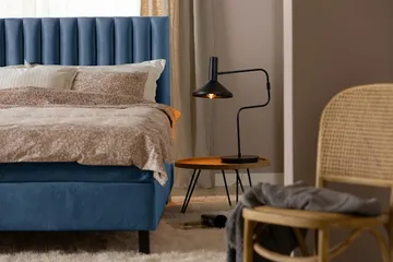 Rakel Sengegavl 120cm - Mørkeblå/Fløyel - Møbler - Senger - Sengetilbehør - Sengegavl