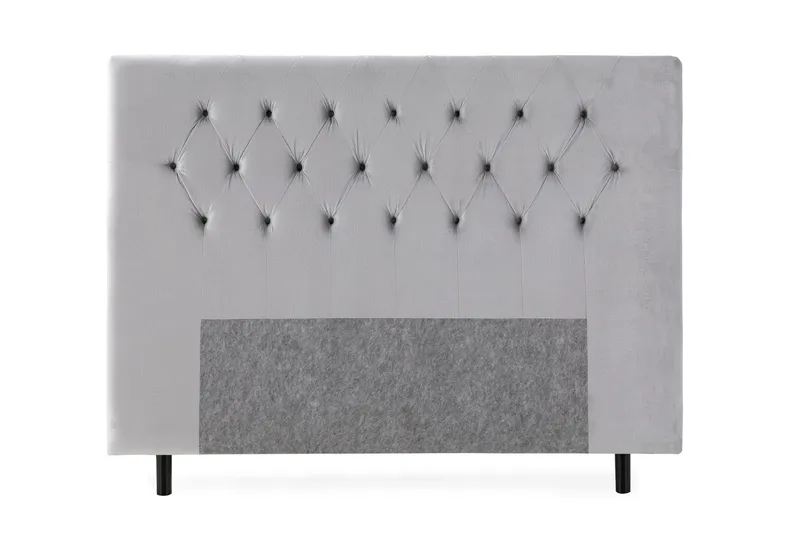 Royal Velvet Sengegavl  180 cm, Lysegrå Fløyel