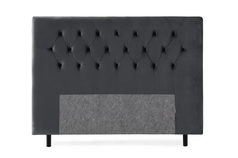 Royal Velvet Sengegavl  180 cm, Svart Fløyel