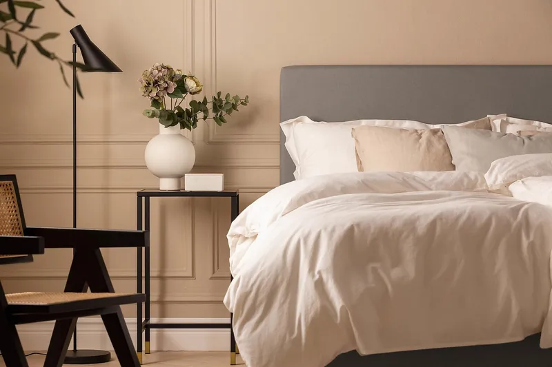 Scarlett Knappet gavl 120 - Grå - Møbler - Senger - Sengetilbehør - Sengegavl