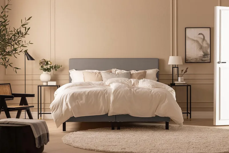 Scarlett Knappet gavl 120 - Grå - Møbler - Senger - Sengetilbehør - Sengegavl