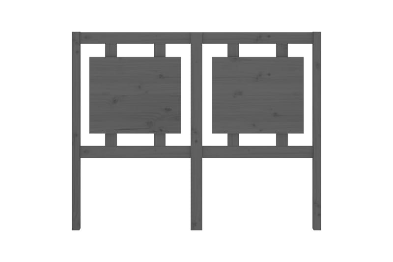 Sengegavl grå 125,5x4x100 cm heltre furu - Grå - Sengegavl