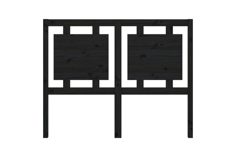 Sengegavl svart 125,5x4x100 cm heltre furu - Svart - Sengegavl