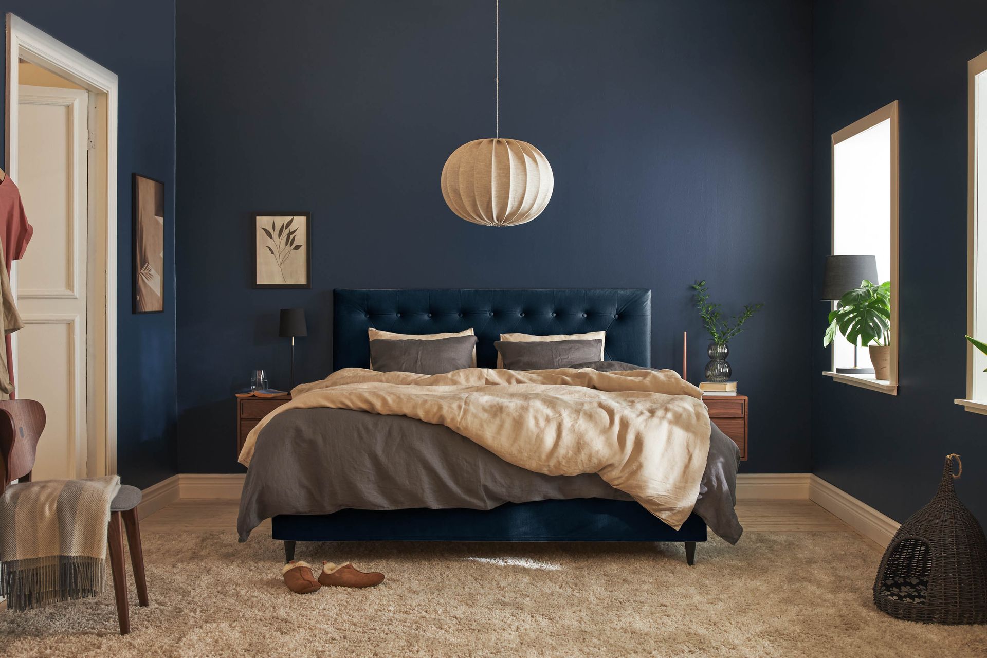 Taston Sengegavl 181x61 cm - Mørkeblå - Møbler - Senger - Sengetilbehør - Sengegavl