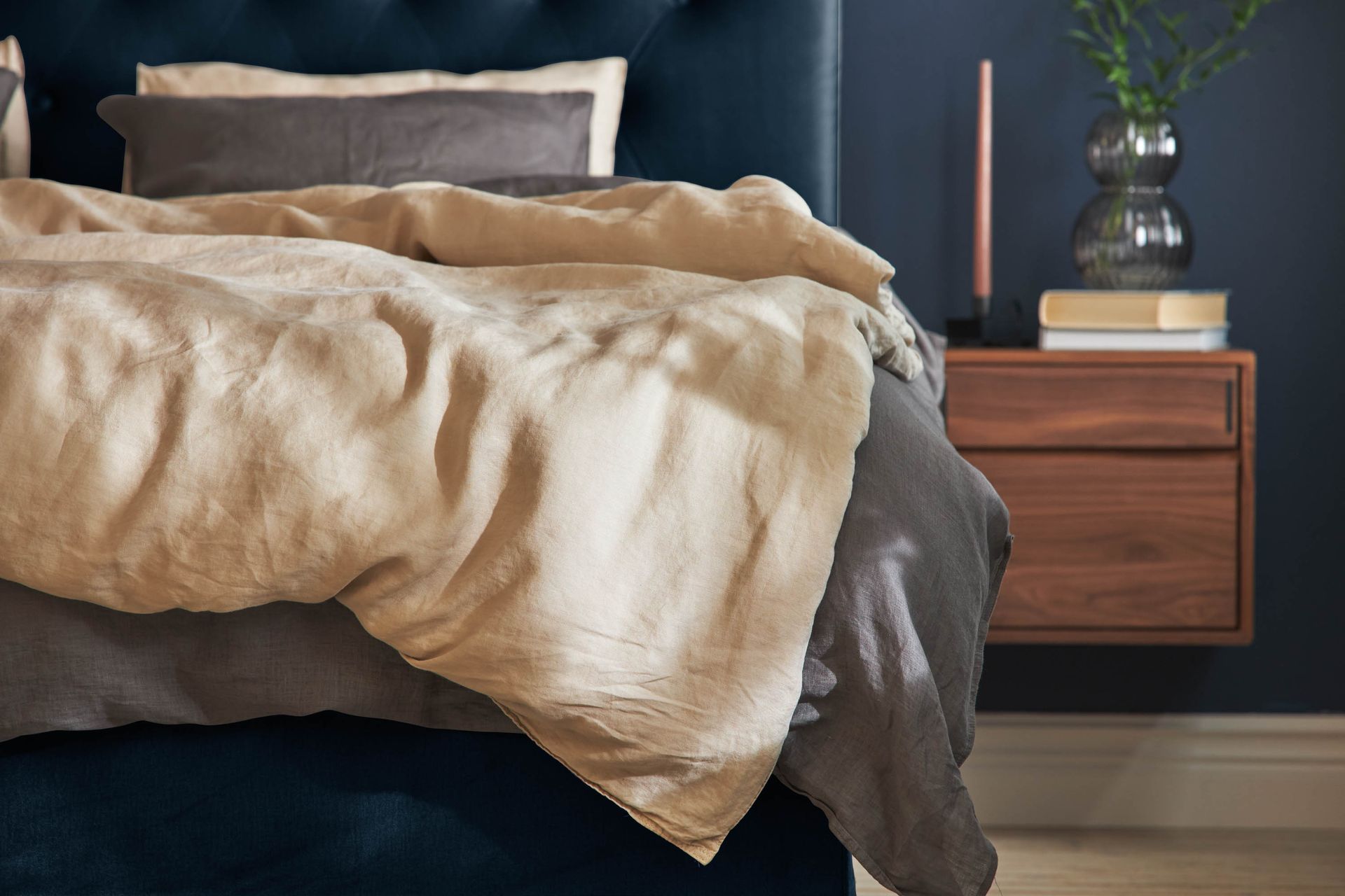 Taston Sengegavl 181x61 cm - Mørkeblå - Møbler - Senger - Sengetilbehør - Sengegavl