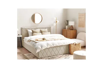 Sengramme og sengestamme Seng med oppbevaring Rochefort Beige 160x200 - Møbler - Senger - Senger med oppbevaring